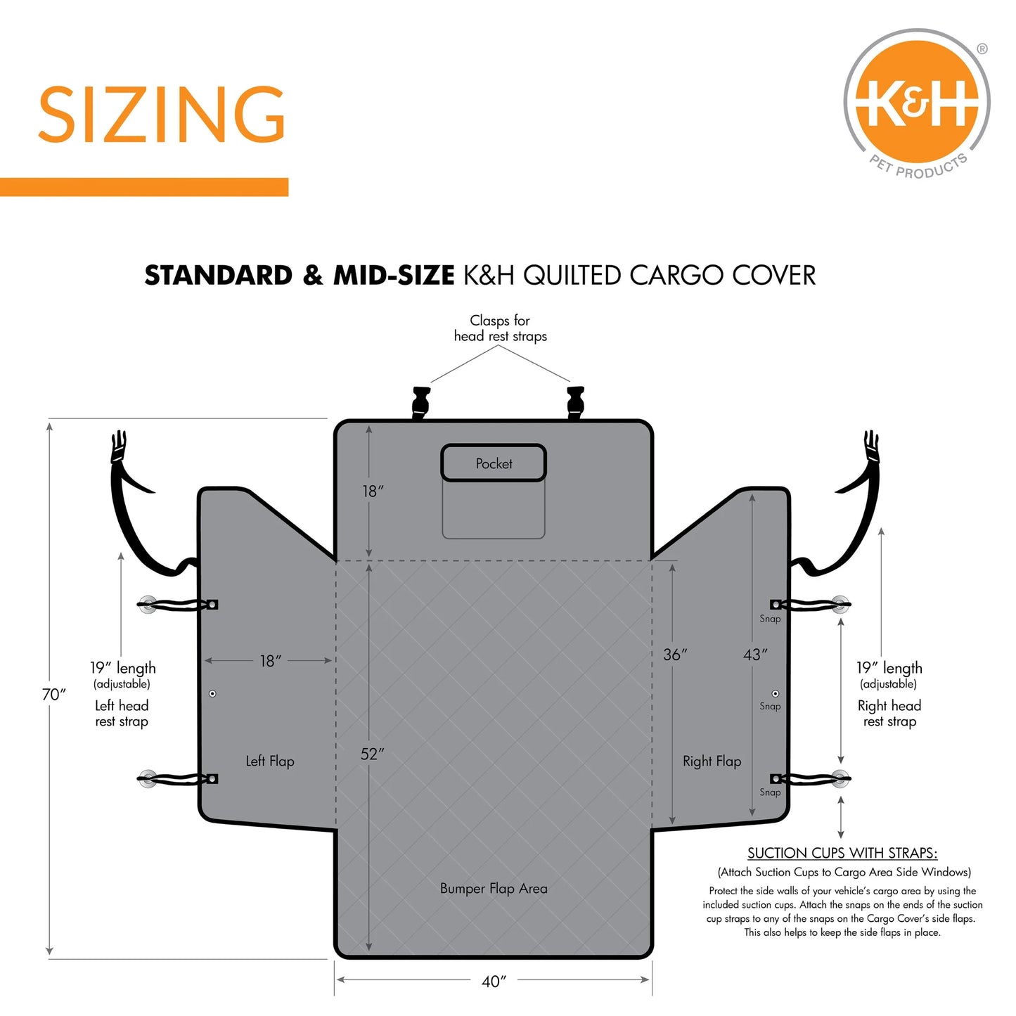 Quilted Pet Cargo Cover, Gray